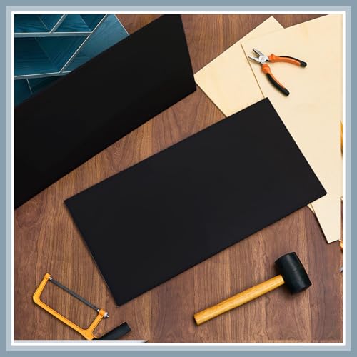 Image of Sasylvia 2 Pcs Black HDPE Sheet 1 /4 inch Thick, 6 inch x 12 inch HDPE Plastic Sheet Flexible High Density Polyethylene Board Solid Plastic Block for DIY Projects for Machining Home
