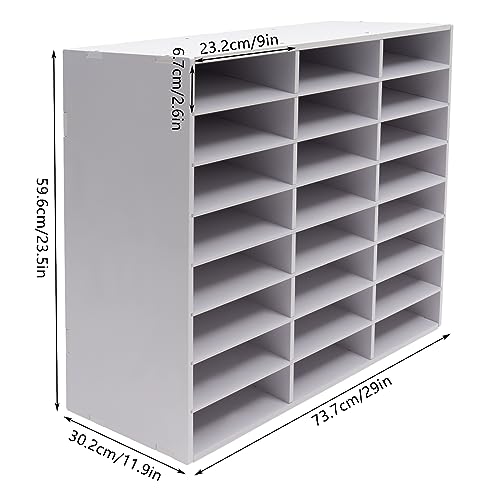 Post-Organizer mit 24 Fächern, für Büro und Klassenzimmer, verstellbarer Schreibtisch-Briefsortierer mit Regalen, effizienter Dokumentenhalter und Poststation für Arbeitsplatten