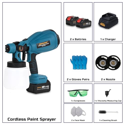 Image of TOMAHAWK CPS-3225 Power Paint Sprayer 3800 RPM Noload Speed, 200cm-500cm Spraying Diameter with 20V-2 X 3.0 Ah Battery | Suitable for Wall, Door Paintings