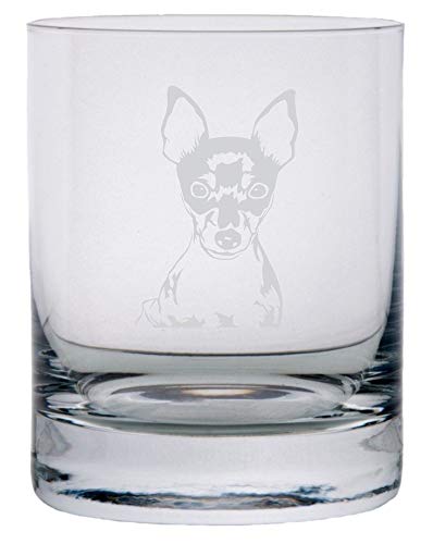 Toy Fox Terrier Dog Themed Etched All Purpose 10.25oz Rocks Glass