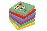 Post-it 654sm5 + 1 Foglietti Promotion, 76 X 76 mm, 6 blocchi a 90 fogli, Marrakesh Collection: Verde chiaro, rosso, giallo, pflaumenlila