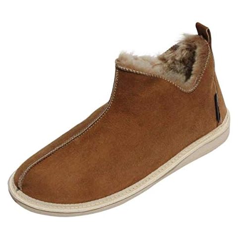 Hollert Herren Lammfell Hausschuhe Prinz Fellschuhe 100% Merino Schaffell Cover
