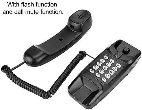 Keypad of the ASHATA Corded Wall Telephone showing flash and mute buttons