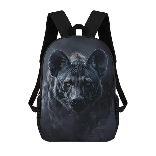 Sac à dos hyena in black smoke 17 pouces imprimé 3D pour voyage scolaire