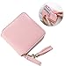 Produktbild KuKiMa GeldbRSE Damen Leder, Geldbeutel Damen Viele FCher mit 4 KartenfCher kurz Portemonnaie Frauen Schutz Leder Portmonee Minimalistisch ReiVerschluss Wallet (Rosa)