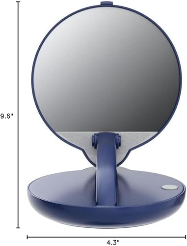 Miniatura 6 de Floxite Espejo compacto de aumento de 15X magnificación con luz, espejo de maquillaje plegable de viaje con aumento LED, soporte de mesa, portátil,