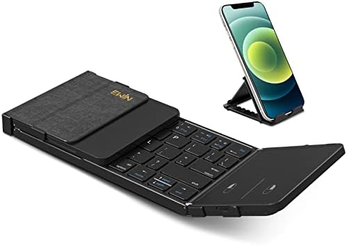 Ewin Bluetooth キーボード 折り畳み ワイヤレス キーボード フルサイズ タッチパッド搭載 3つデバイス同時切替可能 Type-C充電式 Windows/Mac/iOS/Android対応 iPad パソコン タブレット スマホ用 超薄型 スタンド 日本語説明書付き