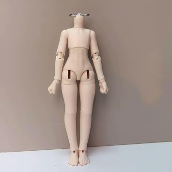 Fremego 1/12 Scale BJD Doll Body,4.52inch Ball Jointed Female Figure Posable Action Figure with Replacement Hand Accessory No Head for Custom Dolls Cream Skin