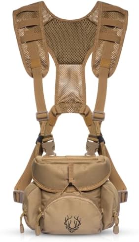 Boundless Performance Binocular Harness Chest Pack - Our Bino Harness case is Great for Hunting, Hiking, and Shooting - Bino Straps Secure Your Binoculars - Holds rangefinders, Bullets, Gear - Coyote