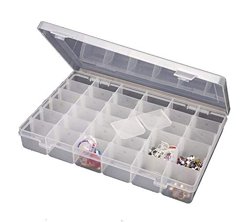 Bulfyss 36 Grid Cells Multipurpose Clear Transparent Plastic Storage Box with Removable Dividers (Made In India)