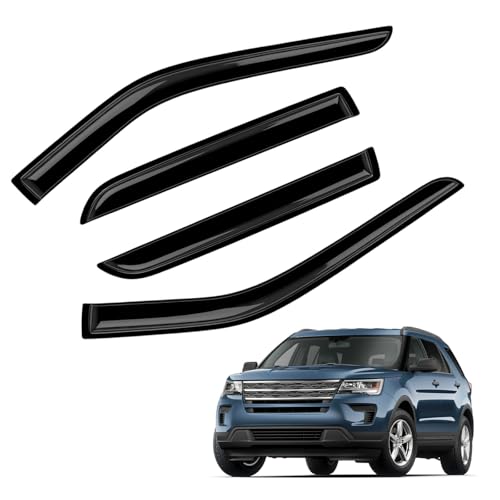 PLDDE Window Rain Guards Compatible with 2011-2019 Ford Explorer
