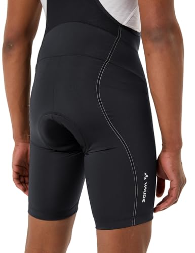 VAUDE Herren Fahrradhose Active Bib Pants, atmungsaktiv, elastisch, schnelltrocknend, Passform: Slim fit, black uni, L
