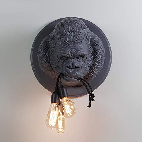 HYY-YY Wall Lamps Nordic Led Wall Sconce Kitchen Light Gorilla Resin Modern Home Loft Industrial Decor Wall Vintage Luminaire E273 AC (Lampshade Color : B)