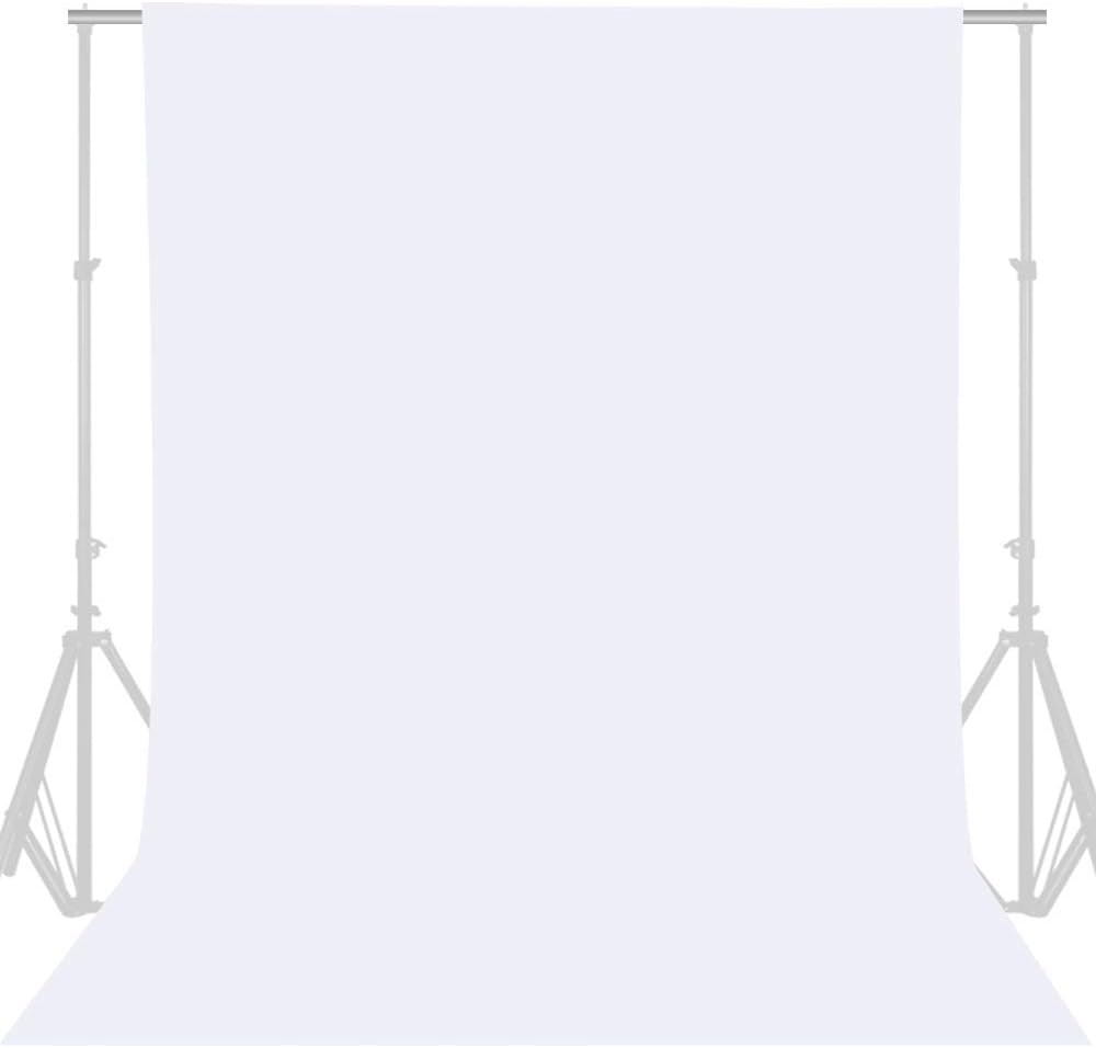 eWINNER Collapsible Backdrop Photo Booth Background polyester cotton Backdrop for YouTube Video Recording Photography Video Television Screen Birthday Wedding Party (3.3x6.6ft, White)