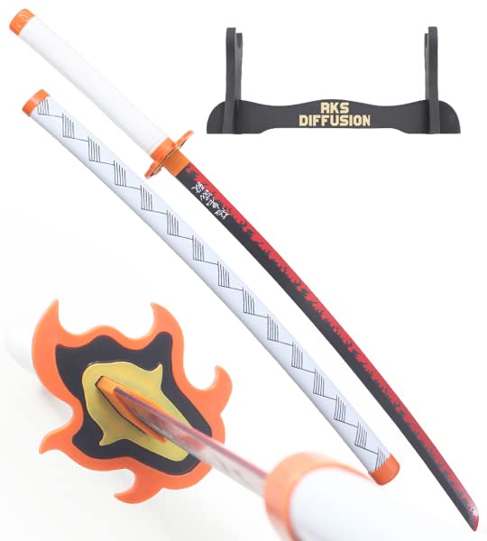 Demon Slayer Katana Bois Kyojuro Rengoku Epee Kimetsu No Yaiba Sabre Presentoir Bois