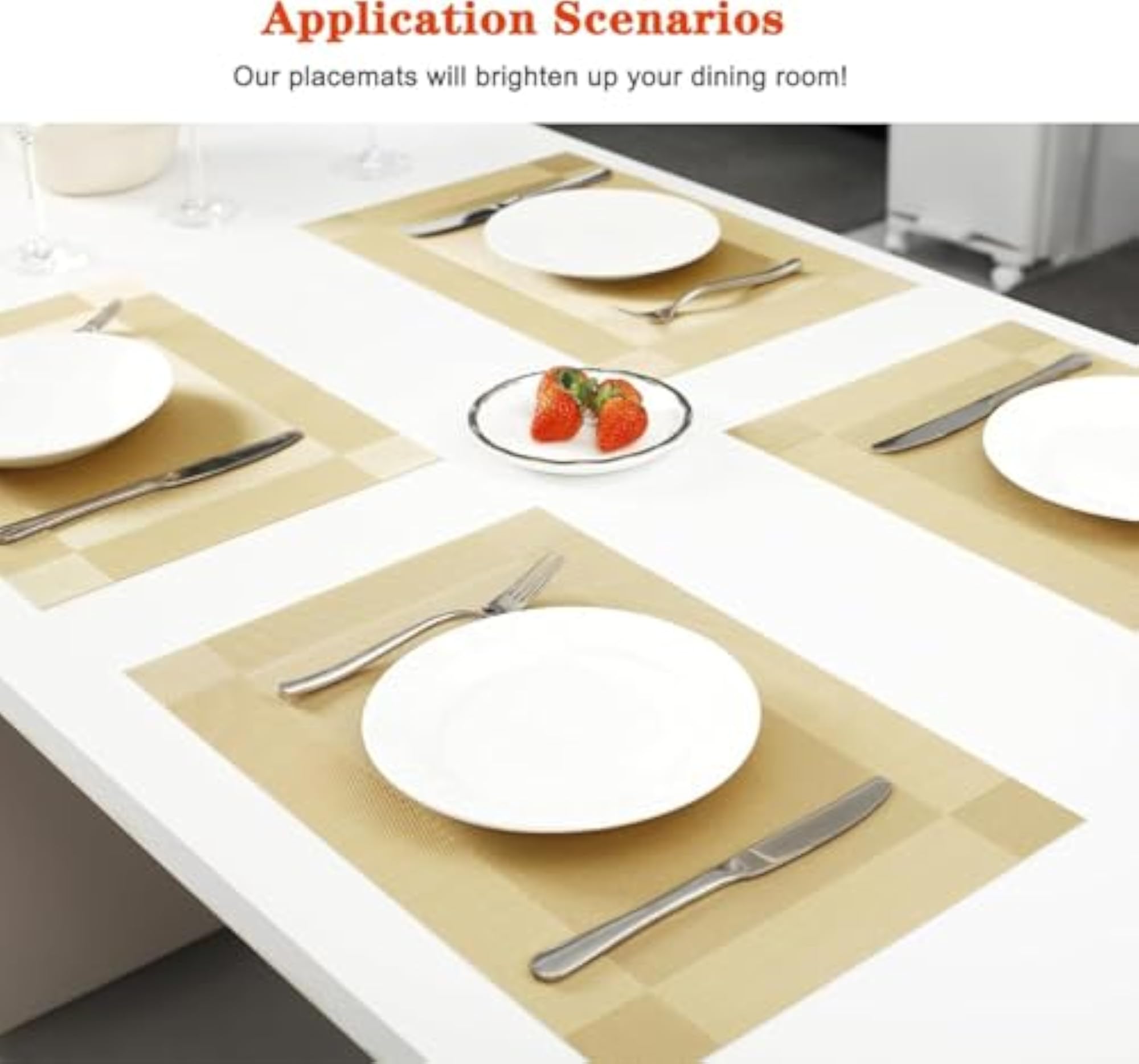 Placemats with Table Runner Set, Heat Resistant PVC