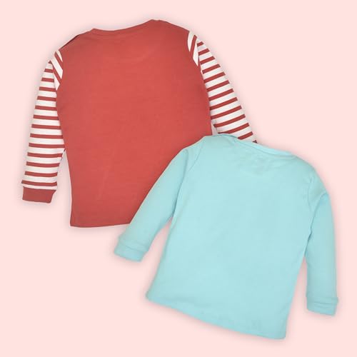 Image of LuvLap Baby Boys Regular Fit 100% Cotton Full Sleeve Boys T-Shirt, Pack of 4