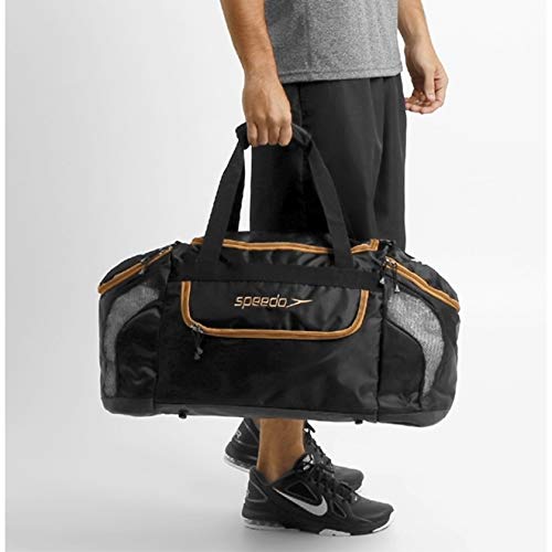 Mala Esportiva Speedo Swim Medium Preto/dourado