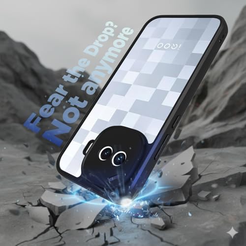 Image of RIGGEAR Shockproof Sleek Hybrid Armor Back Cover Case for iQOO 15R 5G (Clear PC + Black TPU Bumper)