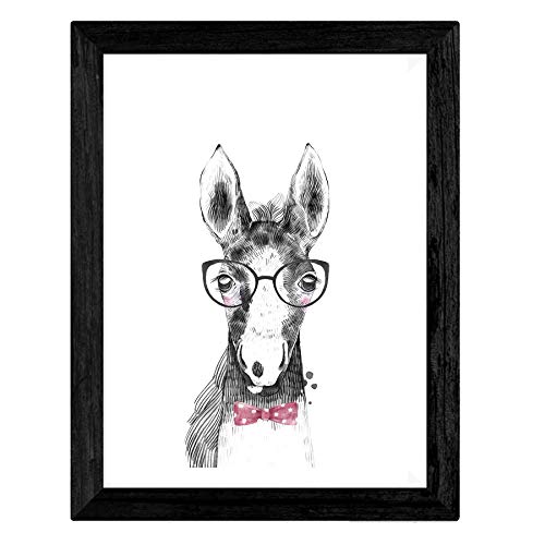 Nacnic Set of 4 sheets of Animals Children with glasses and feathers on A4 size paper Poster 250 gr, Modèle 6 - Image 3