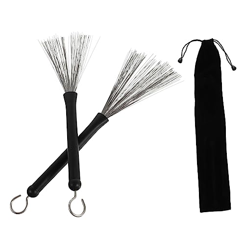 Wakauto Jazz Drum Cleaning Kit 3-piece Drum Brush Set Storage Bag for Drum Supplies