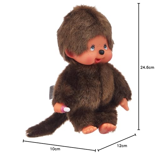 BANDAI - Monchhichi - Peluche Monchhichi Original - Peluche Singe Iconique des années 80 Toute Douce 20 cm pour Enfants et Adultes - Jouet Enfant 2 Ans et + - 84637