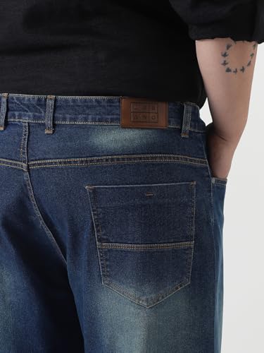 Image of Urbano Plus Men's Straight Fit Heavy Washed Jeans Stretchable