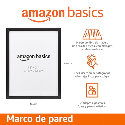 Miniatura 2 de Amazon Basics Marco Rectangular De Madera Para Pósteres O Fotos, 46cm X 61cm, Negro