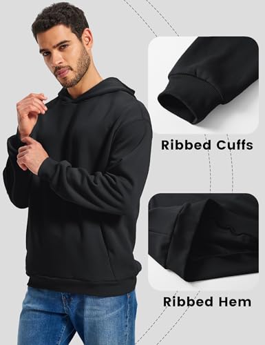 MAGCOMSEN Men's Fleece Lined Hoodies Fashion Casual Athletic Hoody Pullover Plain Sweatshirts with Kangaroo Pocket4