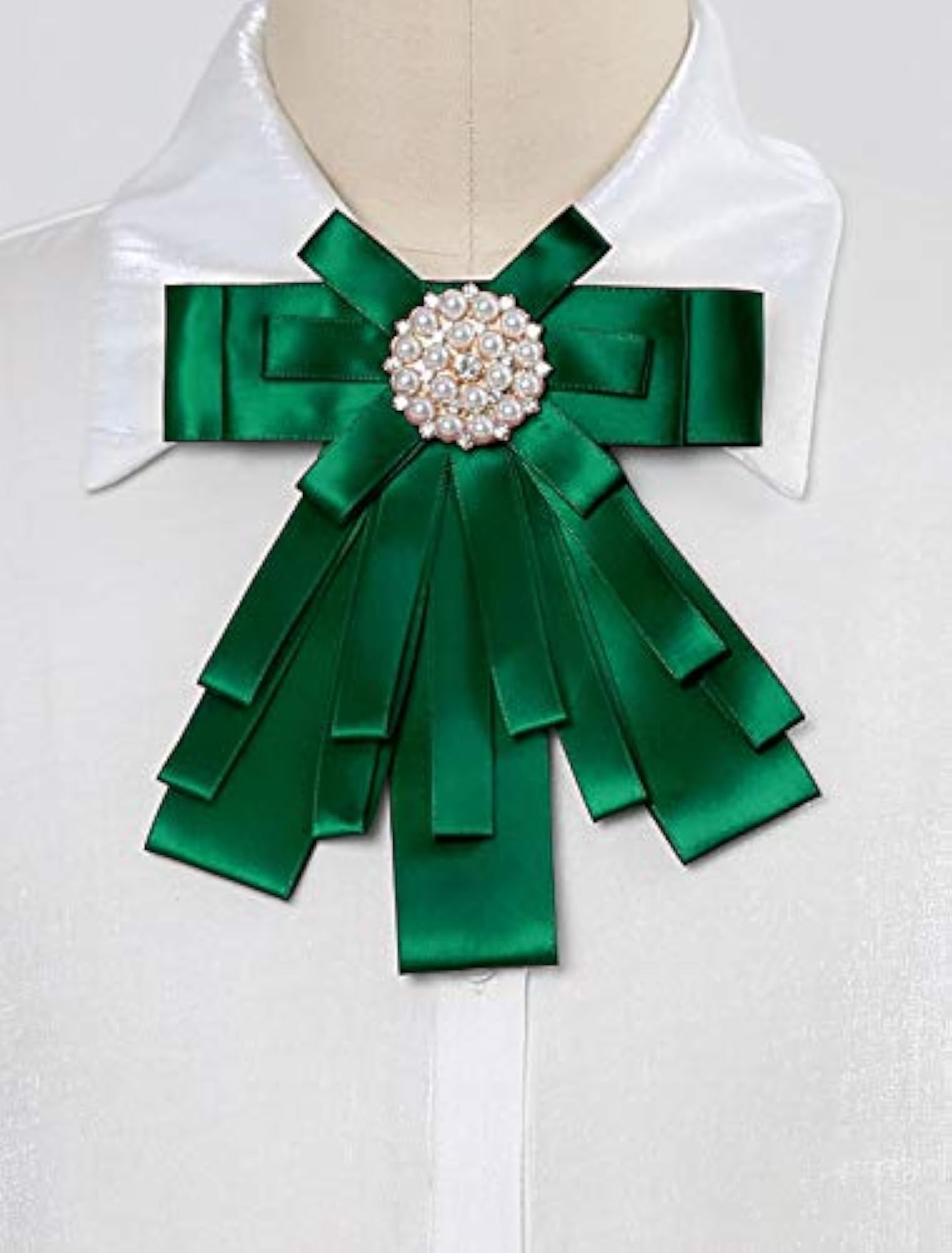 Women's Elegant Ribbon Bowknot Beads Brooch, Stylish Accessory