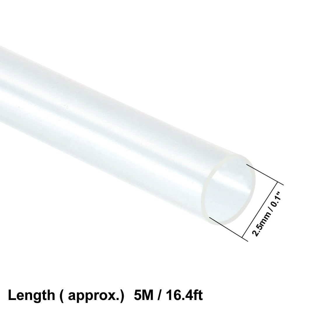 Unifizz Heat Shrink Tubing 2.5mm Dia 2:1 Ratio Shrinkable Tube Cable Sleeve 5m - Clear - Image 2