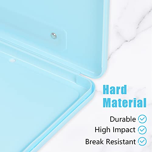 Piasoenc Storage Clipboard, Plastic A4 Letter Size Clipboard With Paper Storage, Xxl Open Foldable Storage Clipboard With Low Profile Clip, Heavy Duty Legal Clipboard For Office, School, Coach, Blue #TOP3