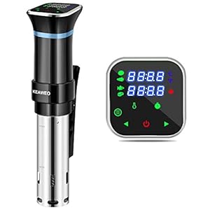 KEAWEO Sous Vide, sous-vide kookpan, 1100 W, precisiekookpan, dompelccuator, precisiekookpan, 360 graden circulatie, 25 tot 95 graden Celsius, temperatuurbereik digitale timer, lcd-touchscreen, roestvrij staal
