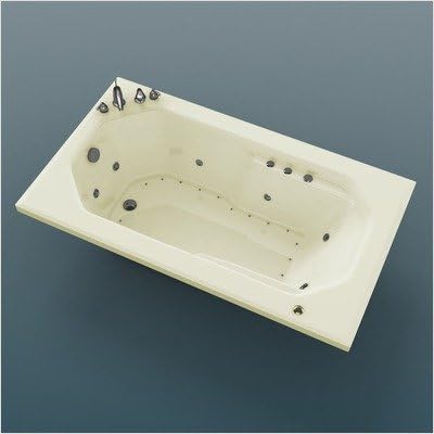 Montserrat 36 x 60 x 23" Rectangular Air and Whirlpool Jetted Bathtub Color/Trim / Tile Flange / Front Skirt / Drain: Biscuit / Polished Chrome / Yes / No / Right