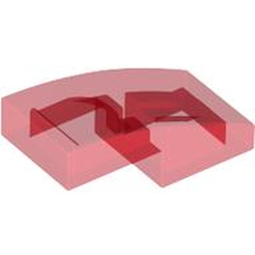 LEGO Slope, Curved 2 x 1 x 2/3, Part 11477, Part 11477, Choose Your Colour (Trans-Red, 10, Bricks)