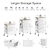 Rolling Cart with 5 Drawers, Plastic Drawer Storage Carts with Wheels & Wooden Tabletop, Metal Utility Cart with Pegboards, Office Living Room Classroom Craft Organization and Storage, Bright White