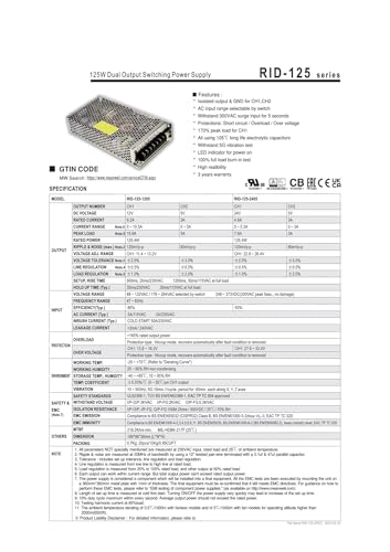 RID-125-1248 alimentation double sortie pour éviter les fluctuations de courant