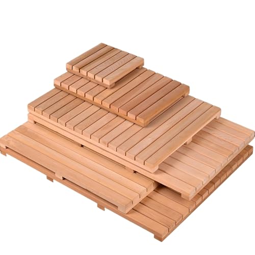 NEPHRA Suelo Ducha Exterior, Tarima Ducha Madera, Tarima Ducha Exterior Jardin, Alfombra Antideslizante Ducha, Alfombrilla de Ducha Higienica, Base Ducha, Antideslizante(30x70cm/12x28in)