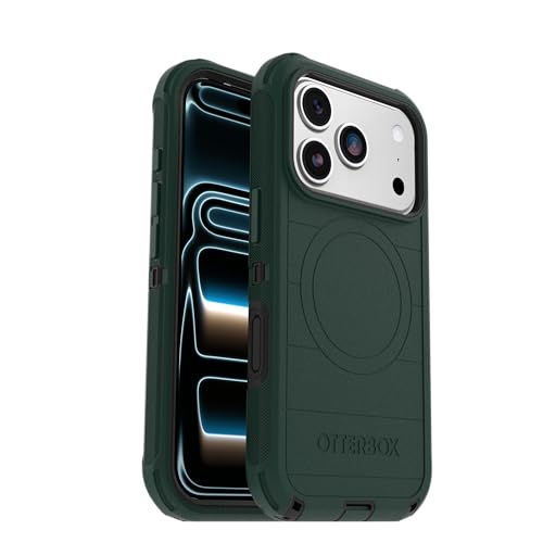 Image of OtterBox iPhone 17 Pro (Only) - Defender Series Case - Roasted Cashew Mist (Green & Black) - Snaps on MagSafe - Tough - Rugged & Durable