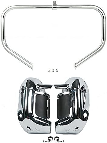 Green-L Carenados con ventilación inferior cromada y barra de choque de carretera para Harley Touring Road King Street Glide Electra Glide Ultra