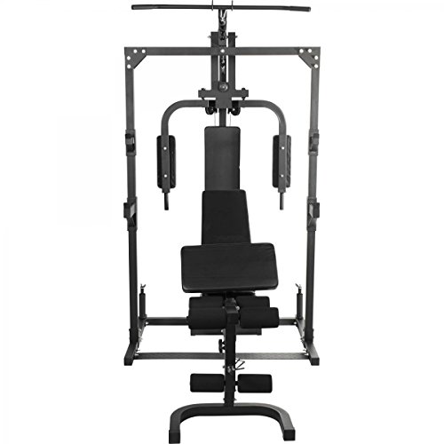 GORILLA SPORTS® Kraftstation - Verstellbar, mit Hantelbank, Latzug, Butterfly, Beincurl, Curlpult, 237x119x209,5cm, aus… – Bild 5