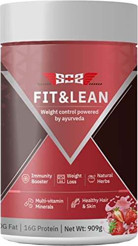 SOS Nutrition Meal Replacement Slim Shake for Weight Loss FIT & LEAN – High Protein, Powered with Ayurvedic Herbs and Multi Vitamins – Strawberry Cream, 450 Grams SOS Nutrition Meal Replacement Slim Shake for Weight Loss FIT & LEAN – High Protein, Powered with Ayurvedic Herbs and Multi Vitamins – Strawberry Cream, 450 Grams