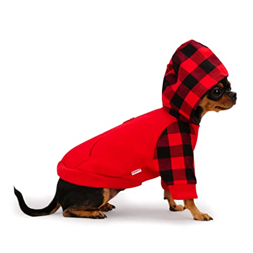 𝐍𝐄𝐖 𝐀𝐑𝐑𝐈𝐕𝐀𝐋 Frienperro Dog Clothes For Small Dogs Girl Boy, 100% Cotton Buffalo Plaid Small Dog Hoodie, Chihuahua Clothes Pet Cat Winter Warm Sweatshirt Sweater, Teacup Yorkie Puppy Coat #TOP1