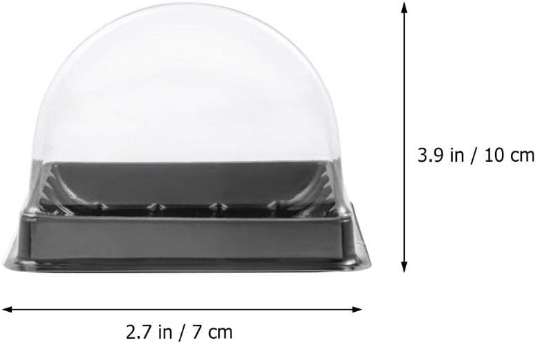 Plastic Swiss Roll Cake Cover Container Holder Clear Disposable Cups Boxes with Lid Semicircle Individual Single Mini Cake Container Box For Party Wedding,100 Pack