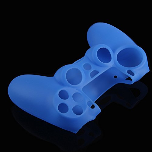 Vktech Silicone Rubber Soft Case Skin Cover For Ps4 Controller Grip Handle (Blue) #TOP3