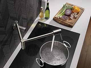 Delta Faucet Contemporary Wall Mount Pot Filler Faucet, Brushed Nickel Pot Filler Kitchen Faucet, Delta Pot Filler, Wall Mount Kitchen Faucet, Potfiller, Stainless 1165LF-SS