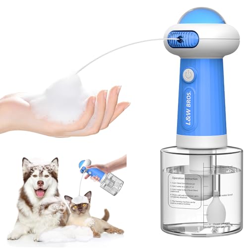 Electric Foaming Shampoo Dispenser, Automatic Soap Dispenser with Magnetic Charging/Ambient Light, for Dog/Cat Bathing, Bathroom, Kitchen Sink, Toilet Cleaning
