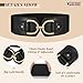 WERFORU Women Elastic Wide Waist Belts for Dresses Fashion Wide Stretchy Belts for Women Big Gold Buckle Thick Dress Belt, A-Black-gold buckle, M: Fit Waist Size 32