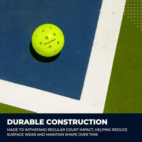 Image of PRECISE A40 - Outdoor Pickleball Balls | 40 Precision Holes for Stable Flight, USAPA Approved, Durable Construction Resists Wear, Available in Green or Yellow