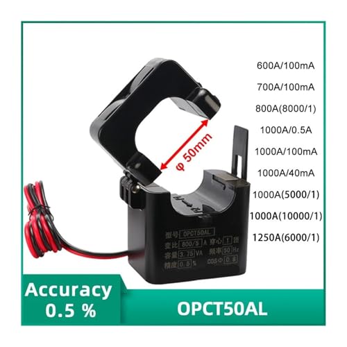 Sensor núcleo dividido OPCT50AL 1000A de alta precisión con salida de 40mA 4
